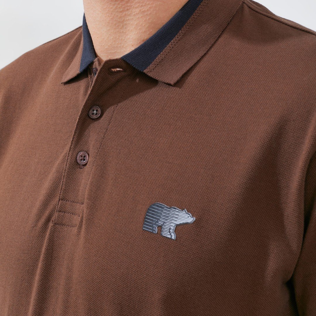 Jack Nicklaus Hunter Polo Shirt Pria Regular Fit Dark Brown - Image 4