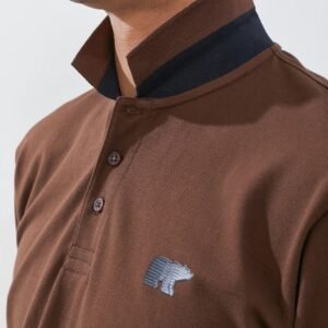 Jack Nicklaus Hunter Polo Shirt Pria Regular Fit Dark Brown