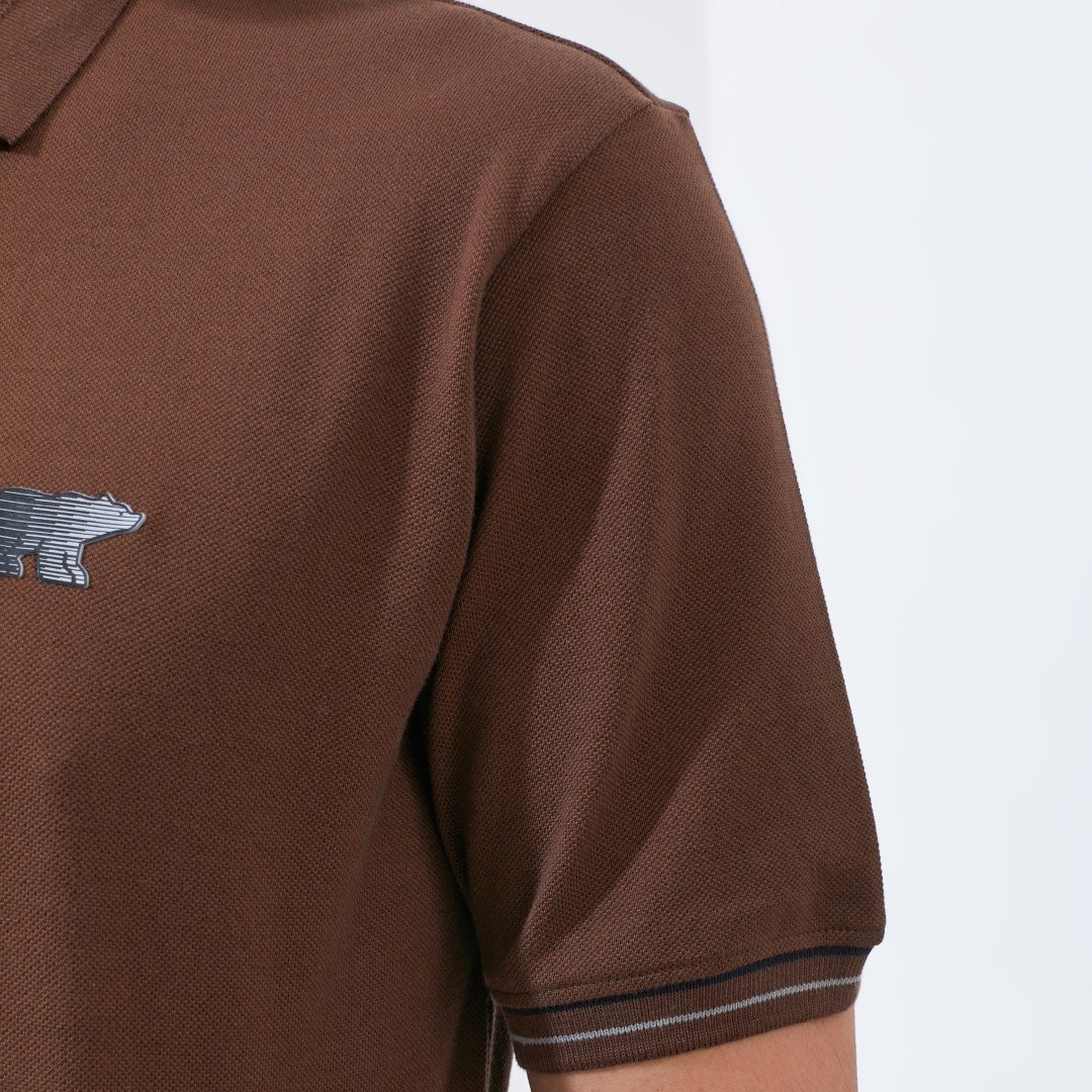 Jack Nicklaus Hunter Polo Shirt Pria Regular Fit Dark Brown - Image 6