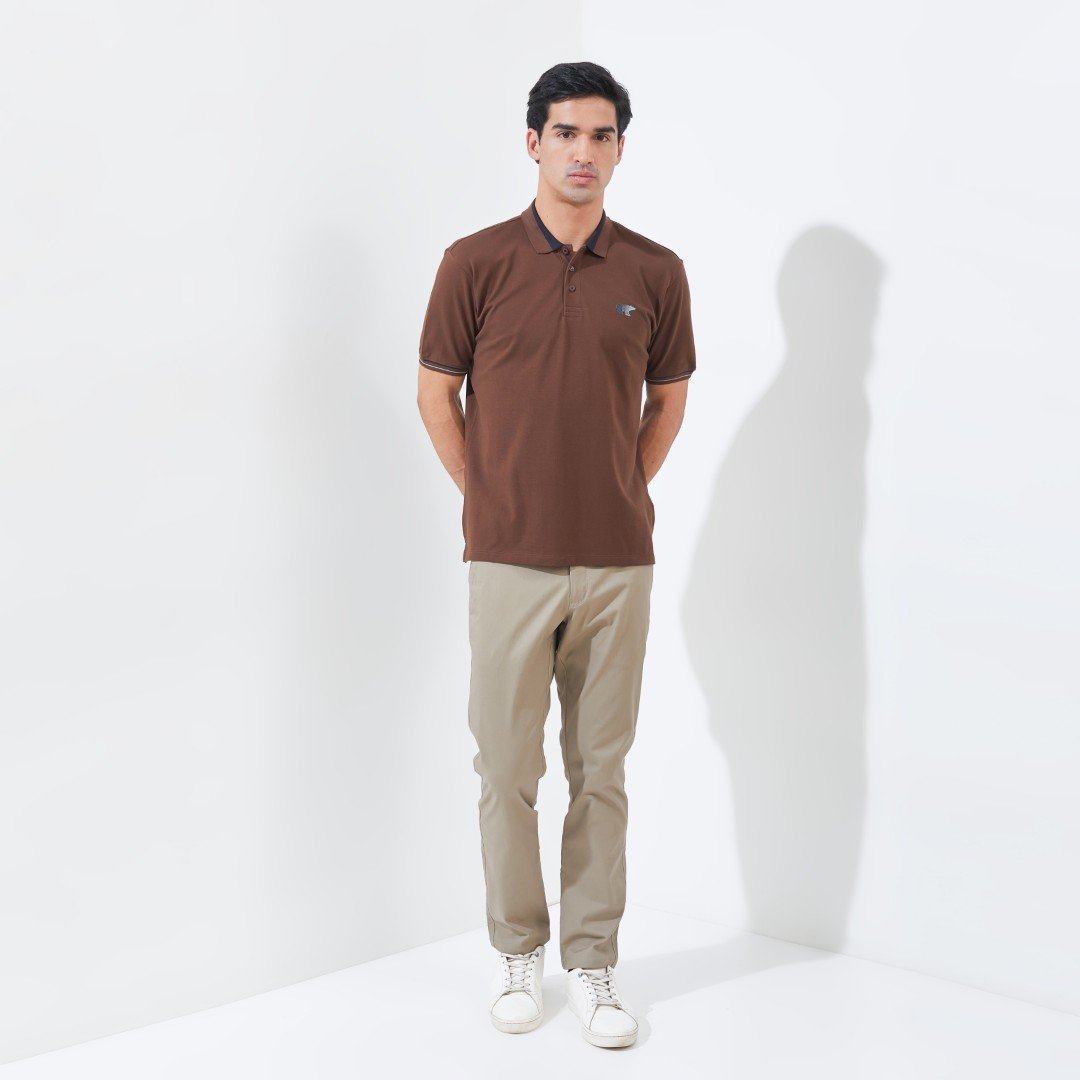 Jack Nicklaus Hunter Polo Shirt Pria Regular Fit Dark Brown - Image 7