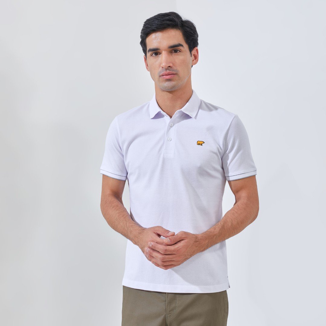 Jack Nicklaus Rain Polo Shirt Pria Slim Fit White