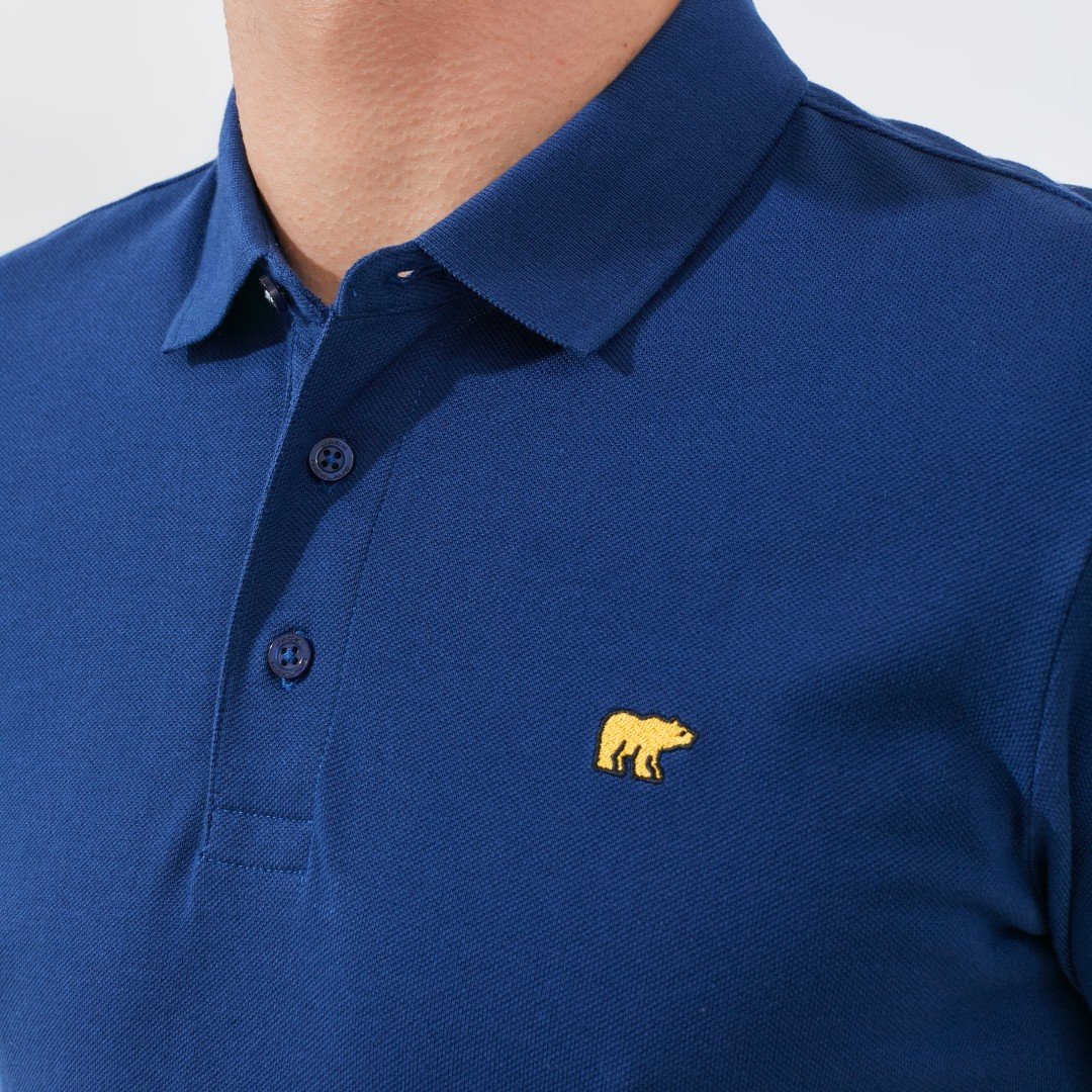 Jack Nicklaus Rain Polo Shirt Pria Slim Fit Estate Blue - Image 4
