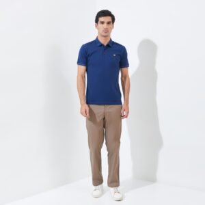 Jack Nicklaus Rain Polo Shirt Pria Slim Fit Estate Blue