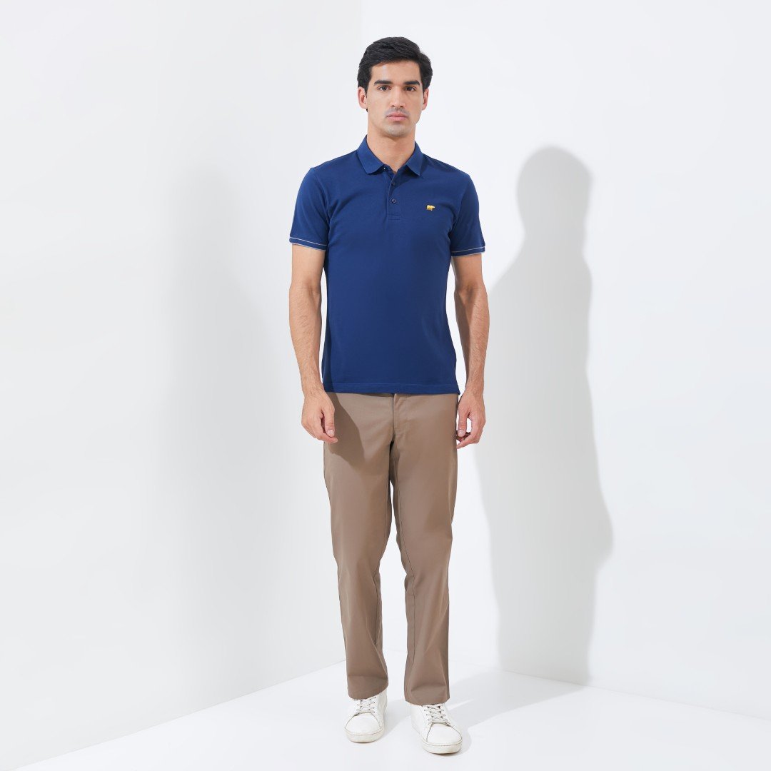Jack Nicklaus Rain Polo Shirt Pria Slim Fit Estate Blue - Image 7