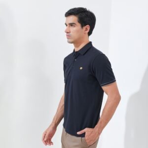 Jack Nicklaus Rain Polo Shirt Pria Slim Fit Black