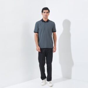 Jack Nicklaus Goodrich Polo Shirt Pria Regular Fit Iron Gate