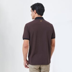 Jack Nicklaus Goodrich Polo Shirt Pria Regular Fit Dark Brown