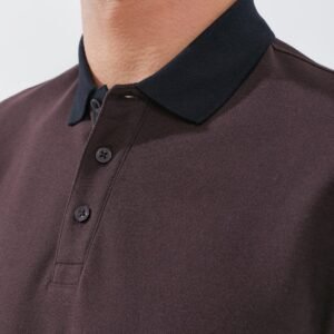 Jack Nicklaus Goodrich Polo Shirt Pria Regular Fit Dark Brown