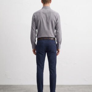 Gianni Visentin Kemeja Pria Regular Fit Lengan Panjang Oxford Abu-abu - 9064