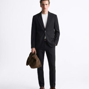 Gianni Visentin Jas Blazer Pria Slim Fit Hitam - 0022