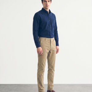 Gianni Visentin Celana Panjang Pria Corduroy Regular Fit Brown - 2150