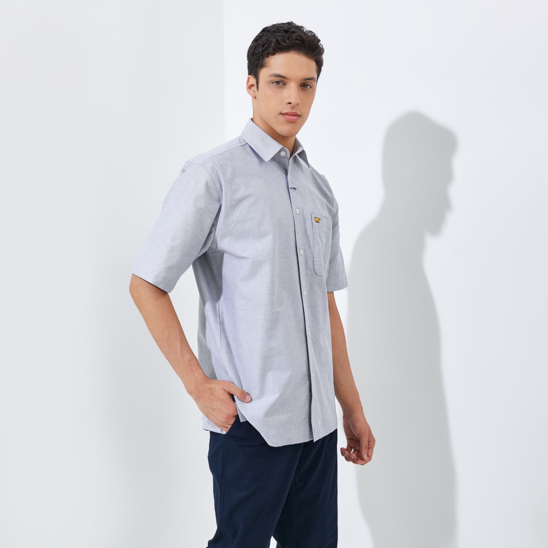 Jack Nicklaus Nikola Kemeja Pria Lengan Pendek Regular Fit Light Grey - Image 2