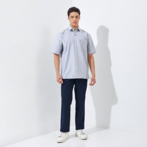 Jack Nicklaus Nikola Kemeja Pria Lengan Pendek Regular Fit Light Grey