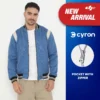 d&f Jaket Bomber Pria Peping ARM – Dark Blue Cream