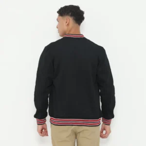 d&f CVC Jaket Bomber Pria Red White in Collar – Hitam