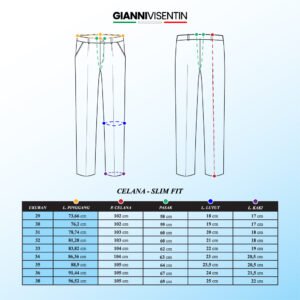 Gianni Visentin Celana Panjang Pria Slim Fit Black - 4116