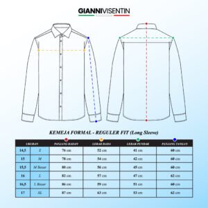 Gianni Visentin Kemeja Formal Pria Lengan Panjang Putih Regular fit Putih - 8276