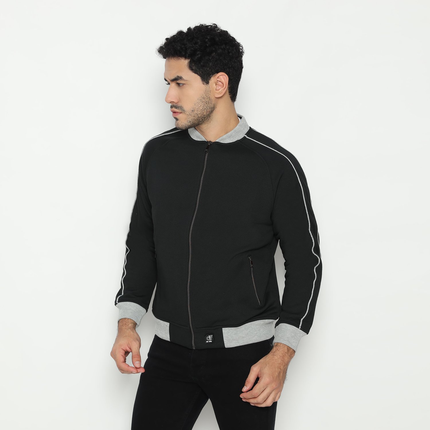 d&f CVC Jaket pria Bomber Table hitam peping - Abu muda - Image 2
