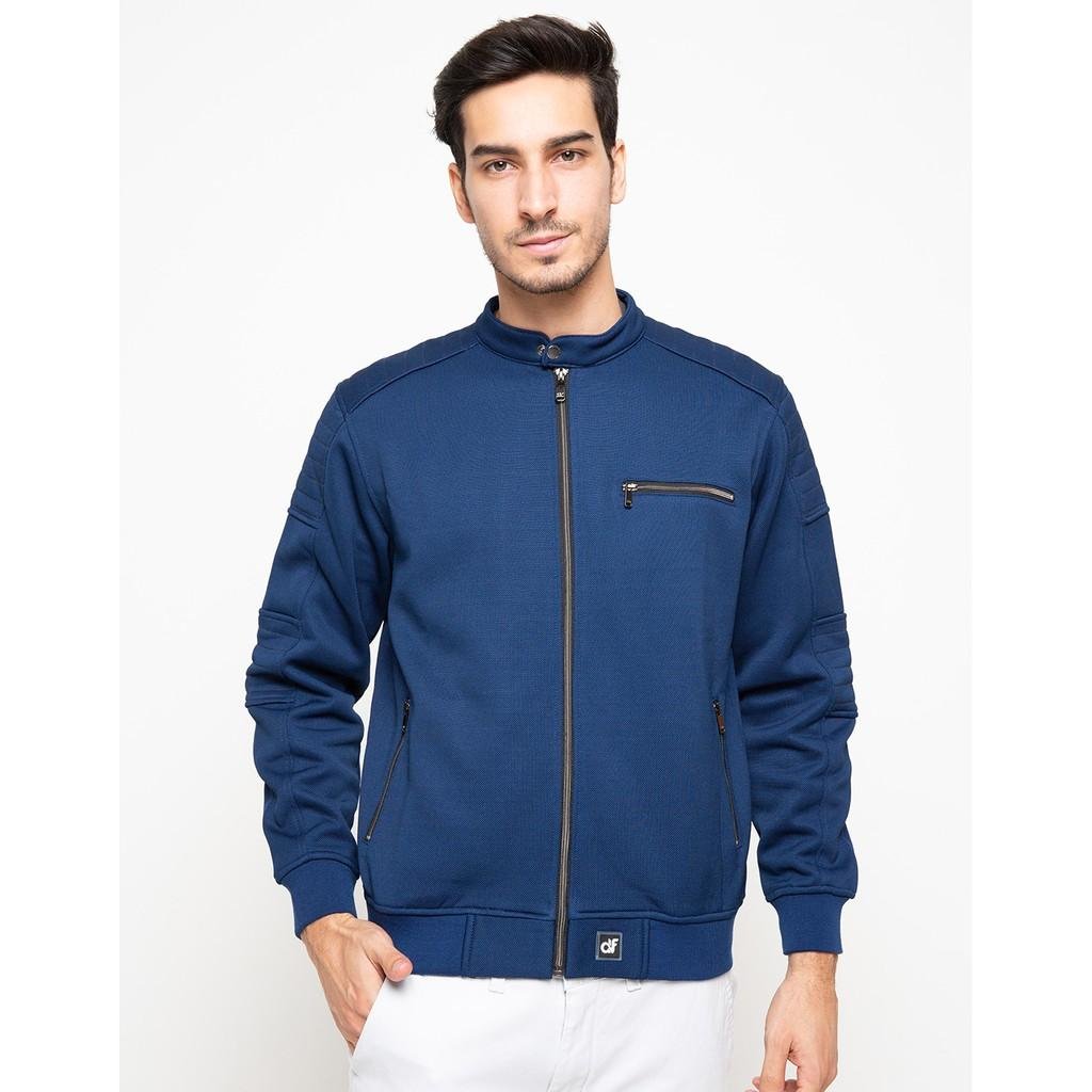 d&f CVC Jaket Bomber Pria Casual – Navy - Image 2