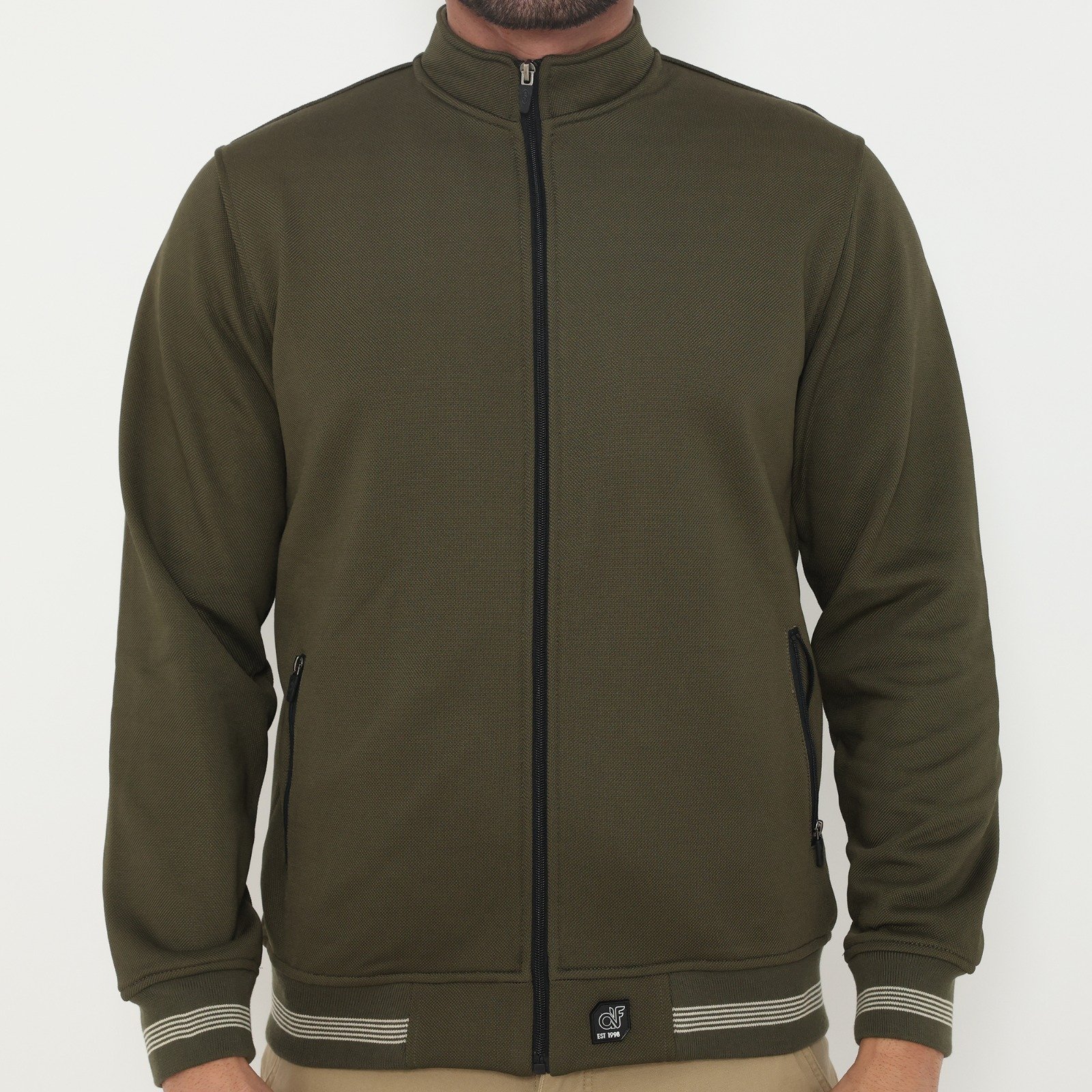 d&f Jaket Biker pria - olive - Image 4