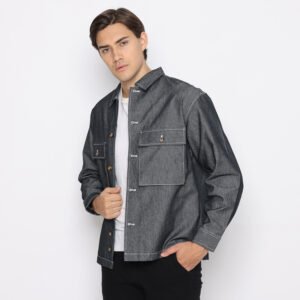 d&f Jacket Denim Import With Two Pocket - Dark Grey