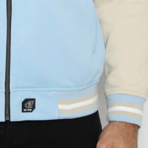 d&f CVC Jaket bomber pria - Sky blue cream