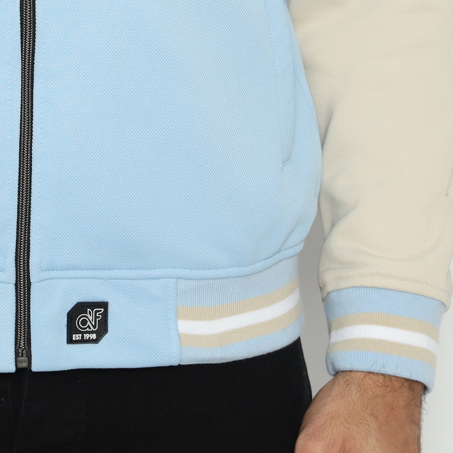 d&f CVC Jaket bomber pria - Sky blue cream - Image 4