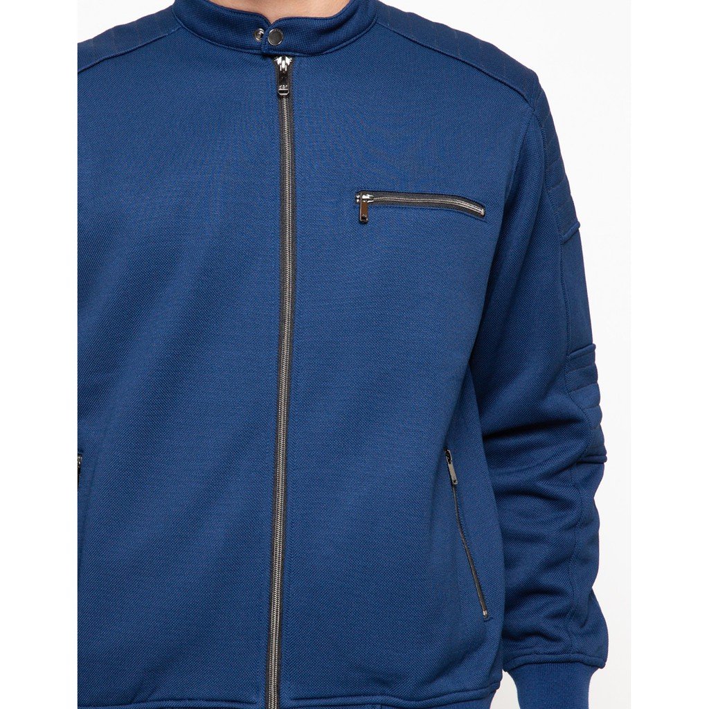 d&f CVC Jaket Bomber Pria Casual – Navy - Image 5