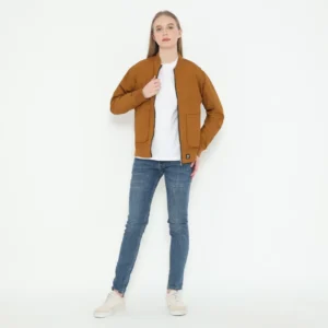 d&f Jaket Parasut Wanita Bomber - Tobaco