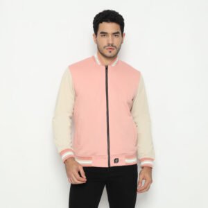 d&f CVC Jaket Bomber pria - Dusty pink cream