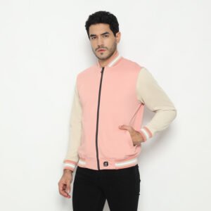 d&f CVC Jaket Bomber pria - Dusty pink cream