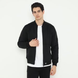 d&f CVC Jaket bomber pria - Hitam