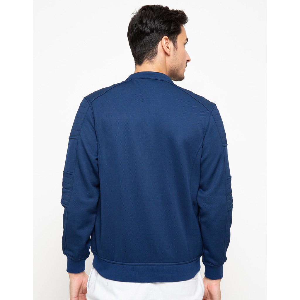 d&f CVC Jaket Bomber Pria Casual – Navy - Image 4