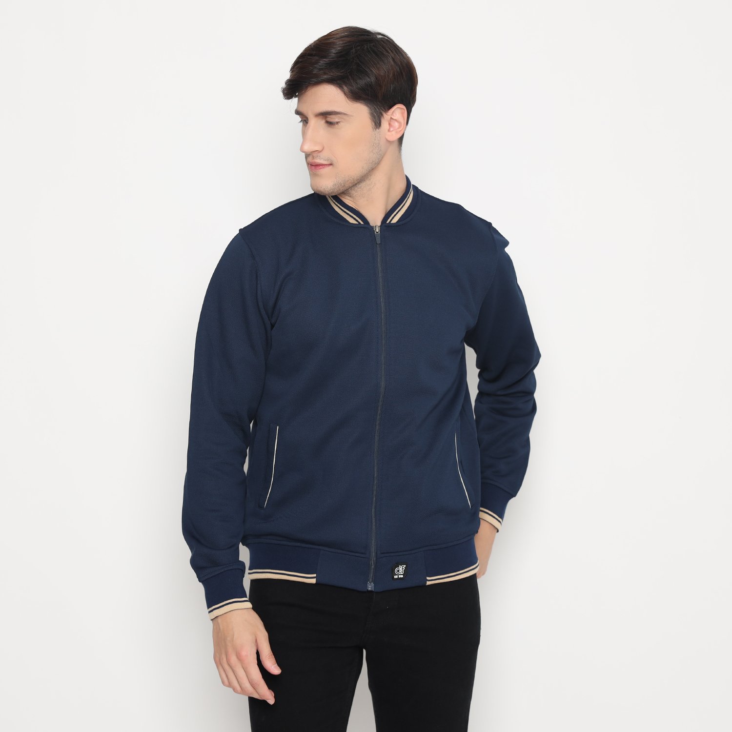 d&f Jaket Pria Bomber – Navy List Cream - Image 3
