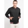 d&f Jaket pria Bomber red white in collar - Hitam