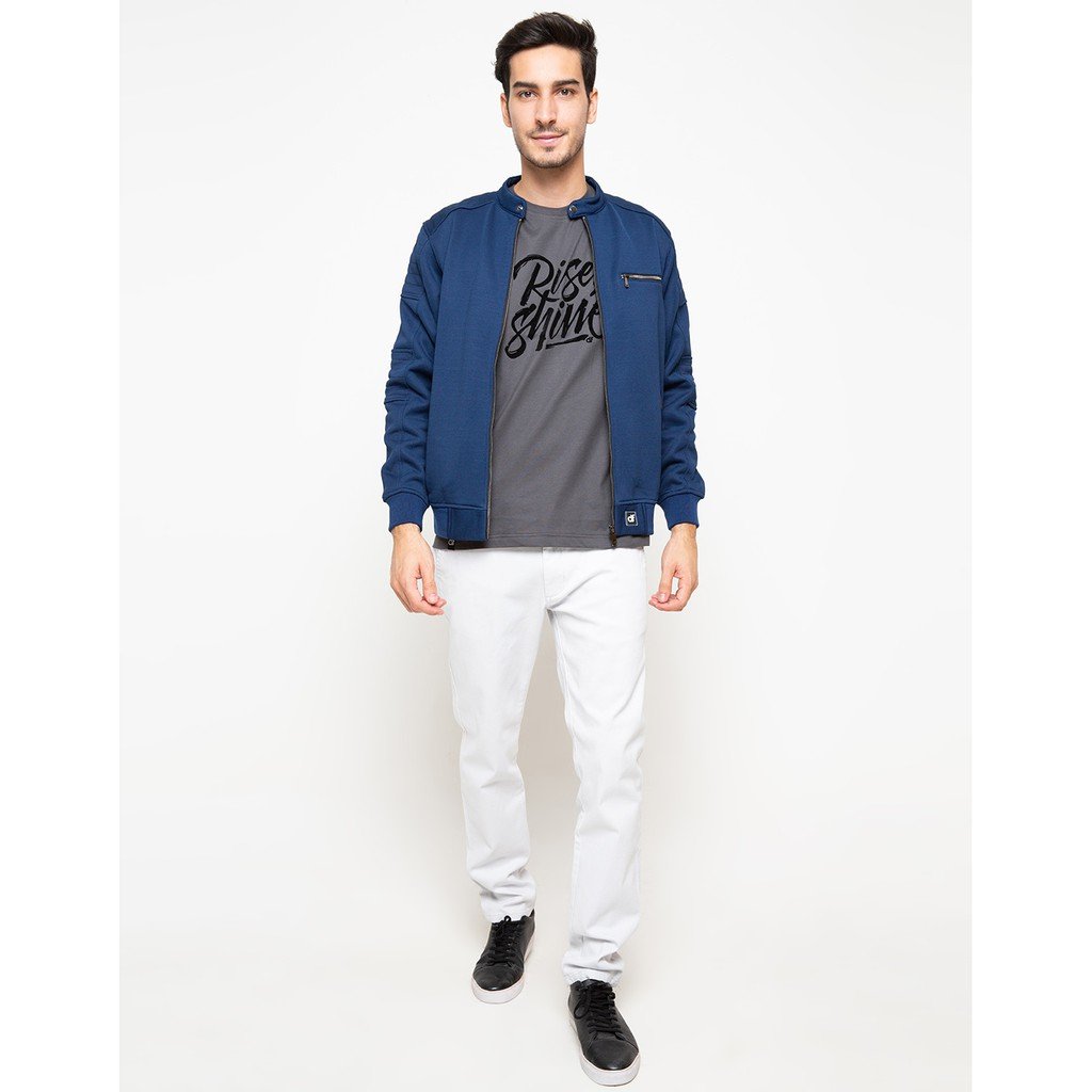 d&f CVC Jaket Bomber Pria Casual – Navy - Image 6