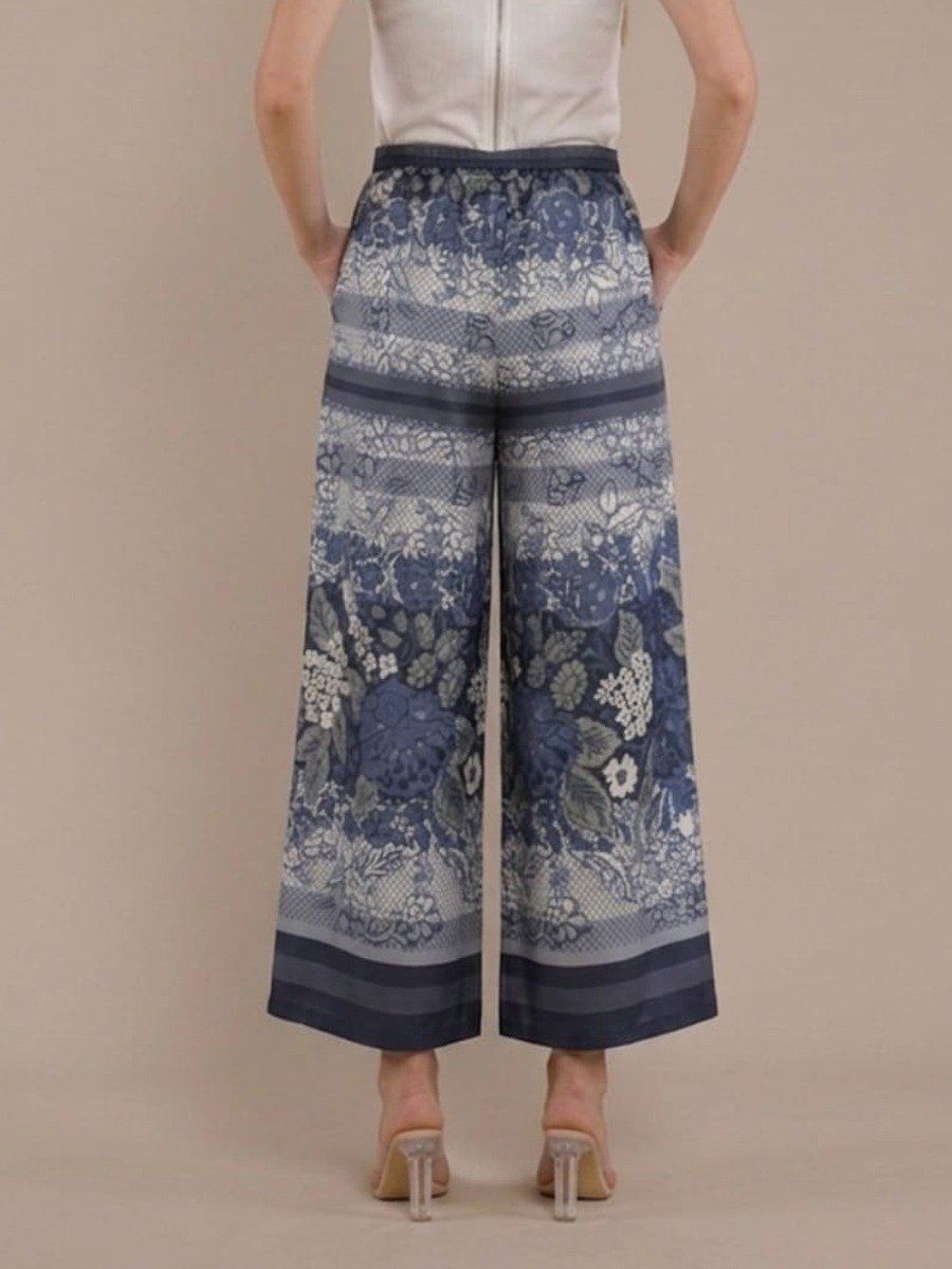 Personal Style Celana Kulot Palazzo Denim Flower Motif - Image 3