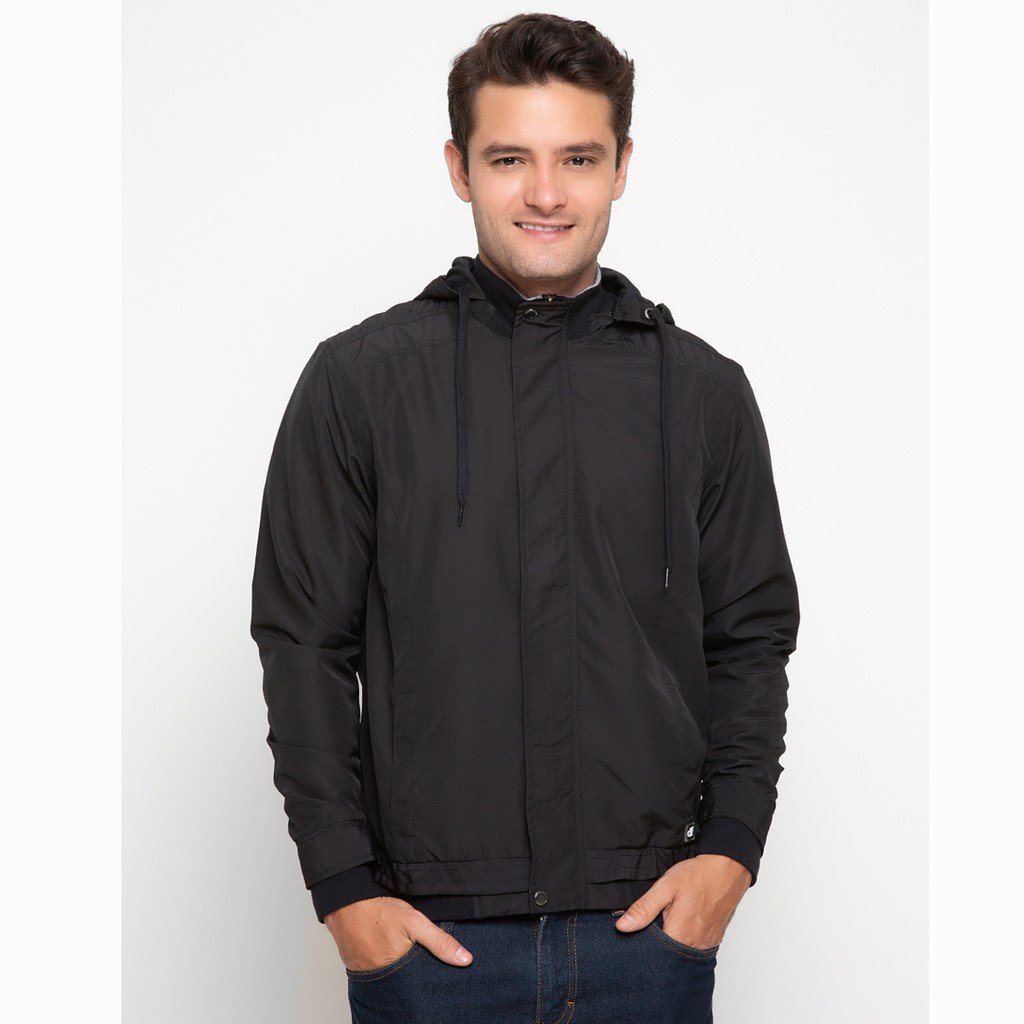 d&f Jaket Pria Parka - Parasut Hitam