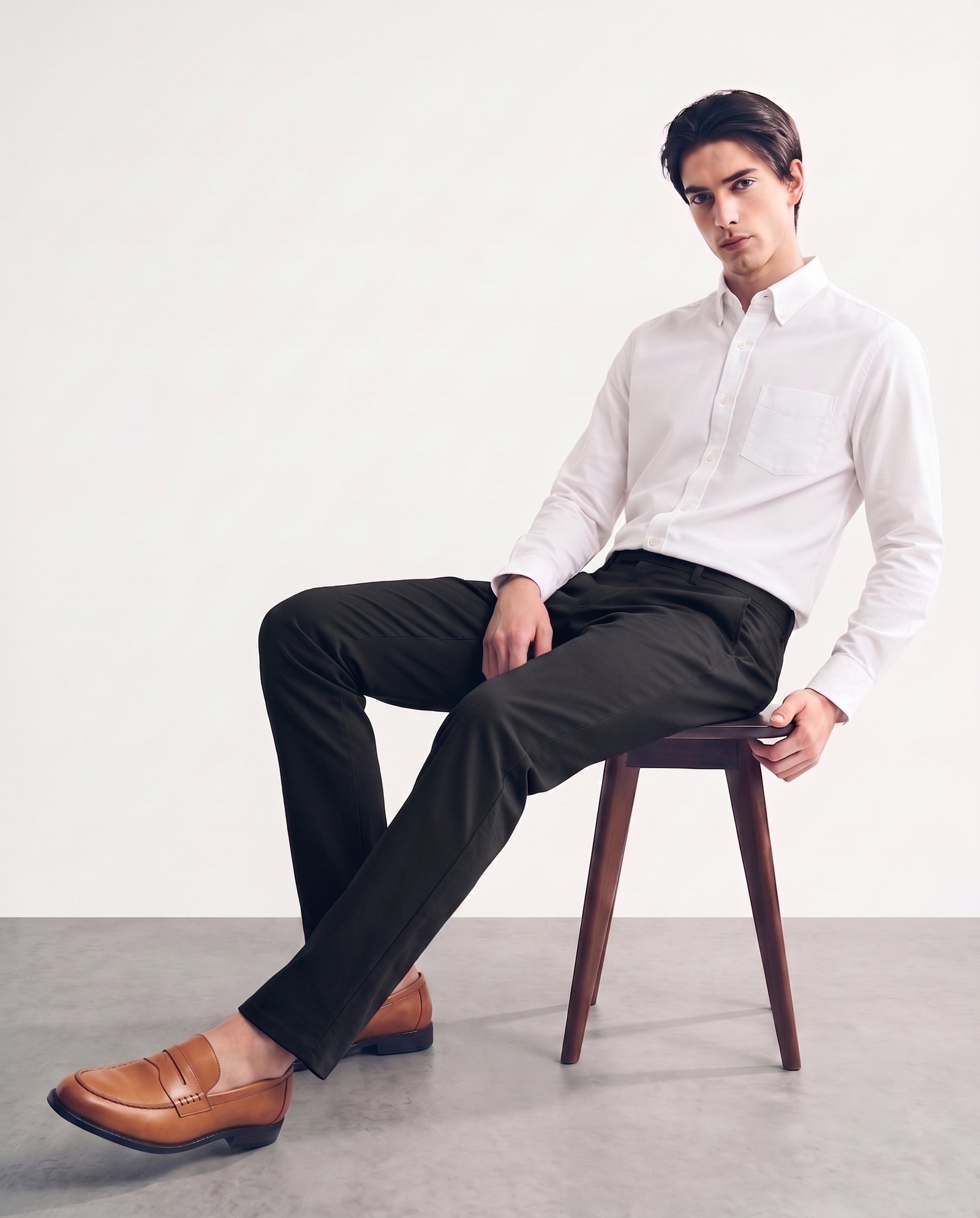 Gianni Visentin Celana Panjang Pria Regular Fit Formal Cotton Elastane Black - 2151