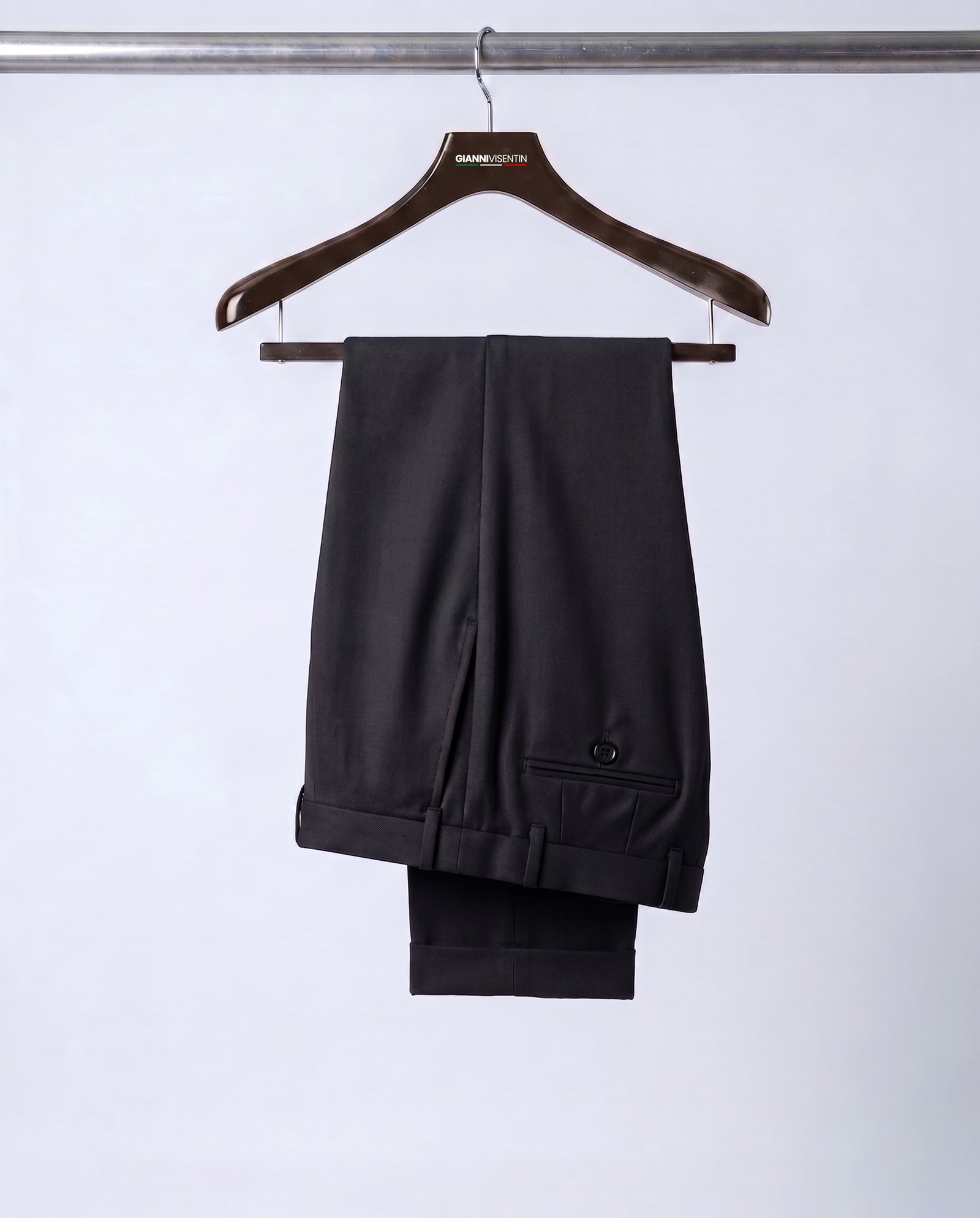 Gianni Visentin Celana Panjang Pria Regular Fit Formal Cotton Elastane Black - 2151 - Image 6