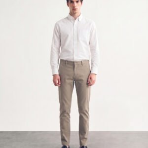 Gianni Visentin Celana Panjang Pria Regular Fit Formal Cotton Elastane Light Brown - 2151