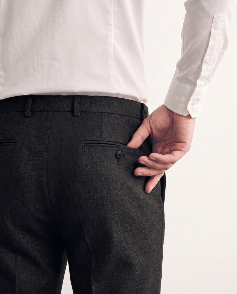 Gianni Visentin Celana Panjang Pria Slim Fit Black - 4116 - Image 5