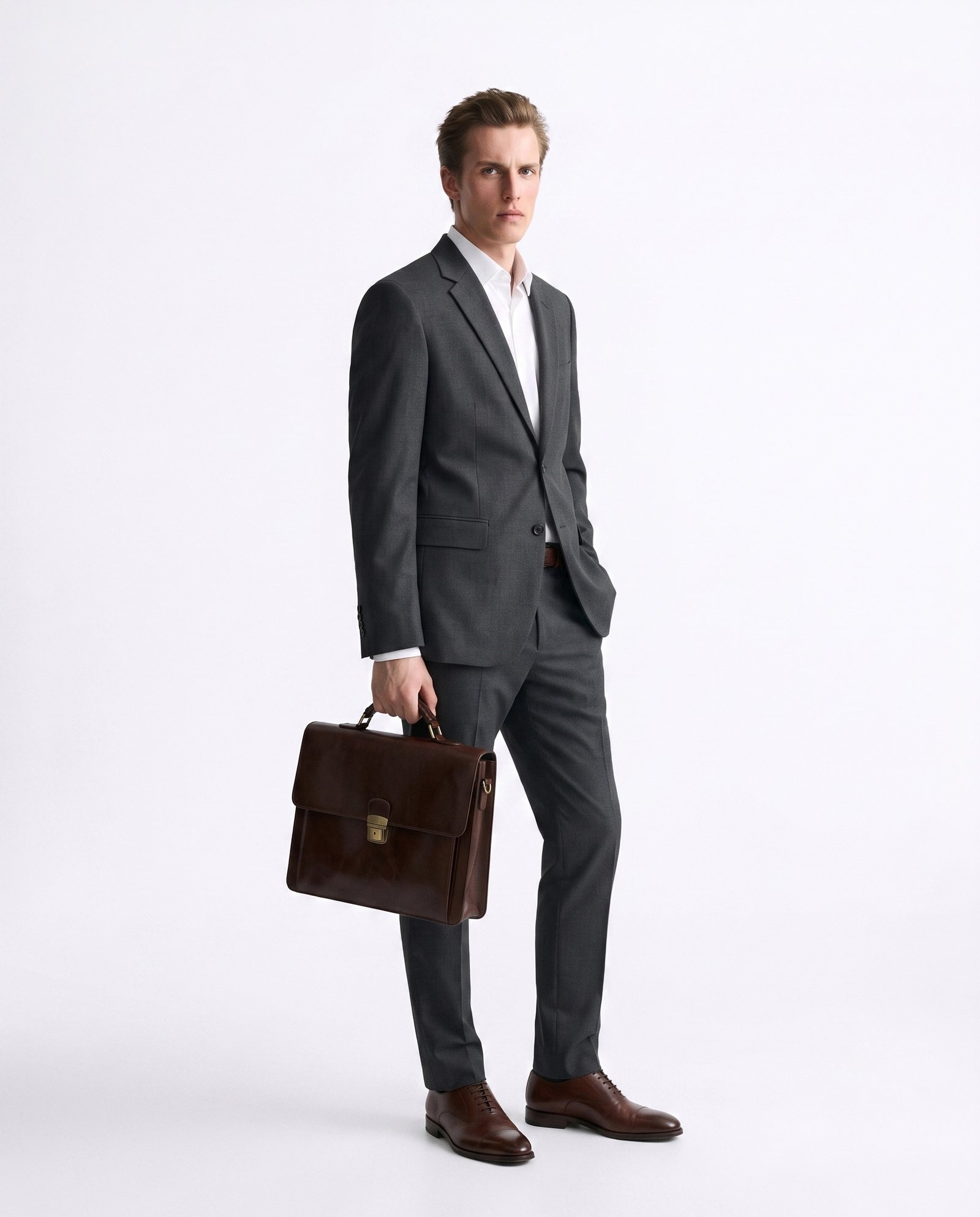 Gianni Visentin Jas Pria Slim Fit Charcoal - 1001