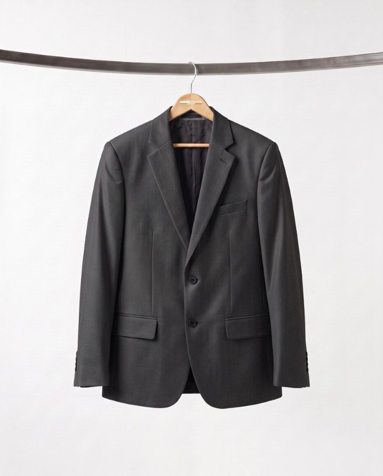 Gianni Visentin Jas Pria Slim Fit Charcoal - 1001 - Image 3