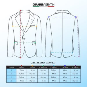 Gianni Visentin Jas Pria Slim Fit Charcoal - 1001