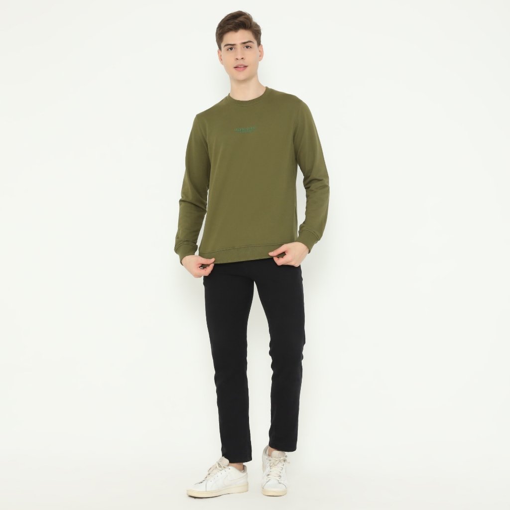 d&f sweatshirt hoodie L/S pria ""DREAMING AFTER ALL" - Olive - Image 5