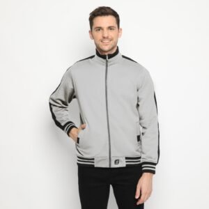 d&f CVC Jaket biker pria - Grey