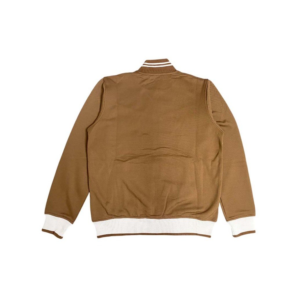 d&f CVC Jaket Bomber cut & swen pria - Coklat cream - Image 2
