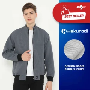 d&f Jaket Biker Hakurodi Pria - Dark Grey