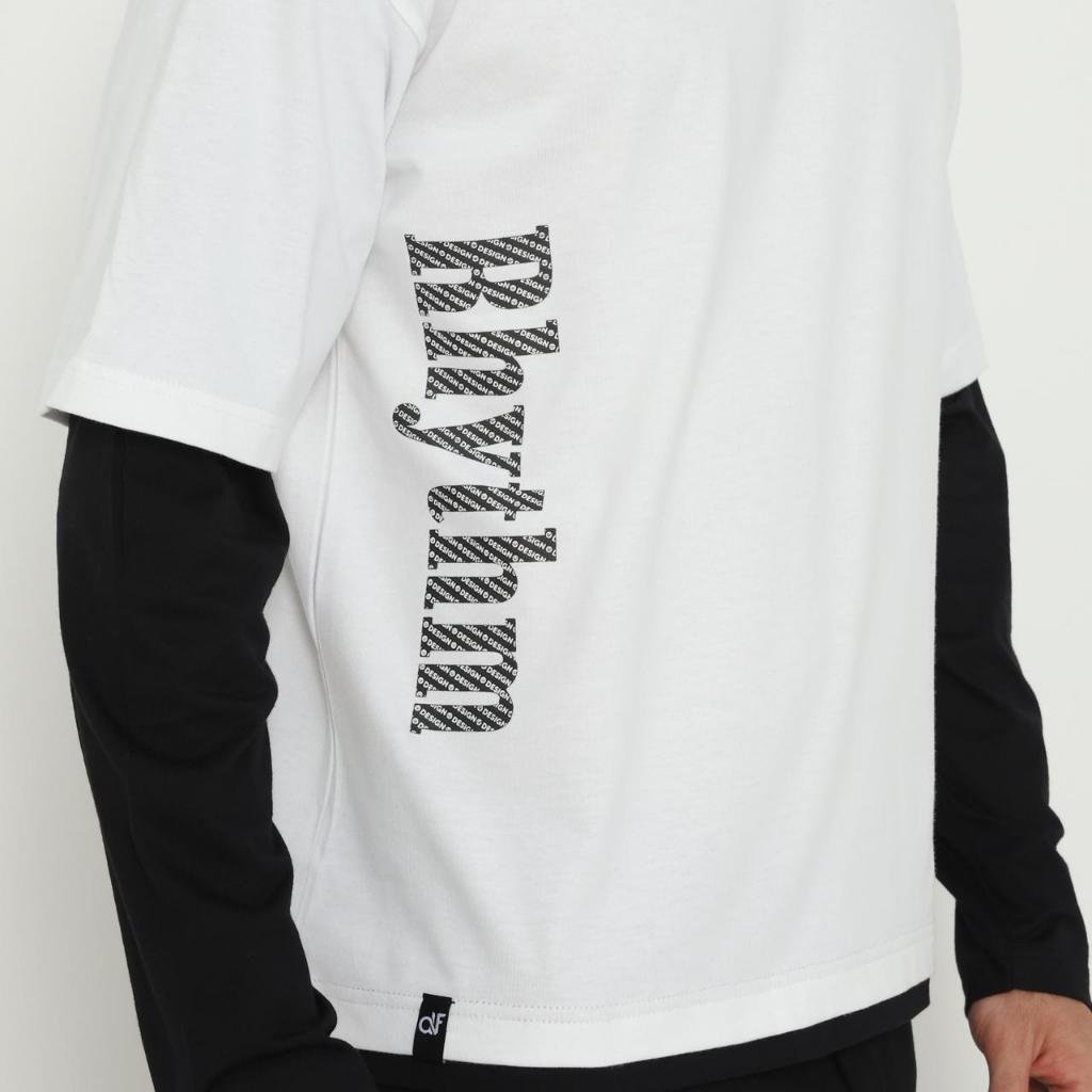d&f Kaos Pria Double layer RHYTHM - Putih - Image 4
